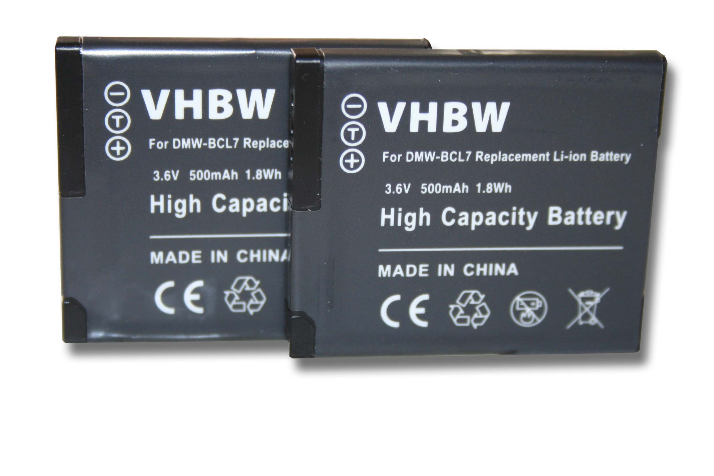 VHBW kompatibel 3.6 Li-Ion Panasonic DMC-FH10K, 500 Volt, DMC-F5K, mit DMC-F5P, Kamera, Lumix - DMC-F5S, DMC-FH10, Akku DMC-F5 DMC-FH10P