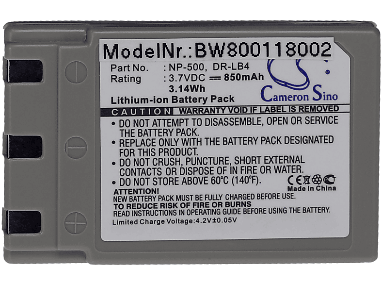 VHBW Ersatz für Energizer ER-D650 für Li-Ion Akku - Kamera, 3.7 Volt, 850