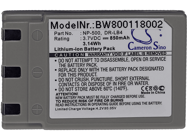Batteria Li-Ion 850mAh Per Konica Minolta DiMAGE G600 – 3,7V – Ricambio Compatibile - 5