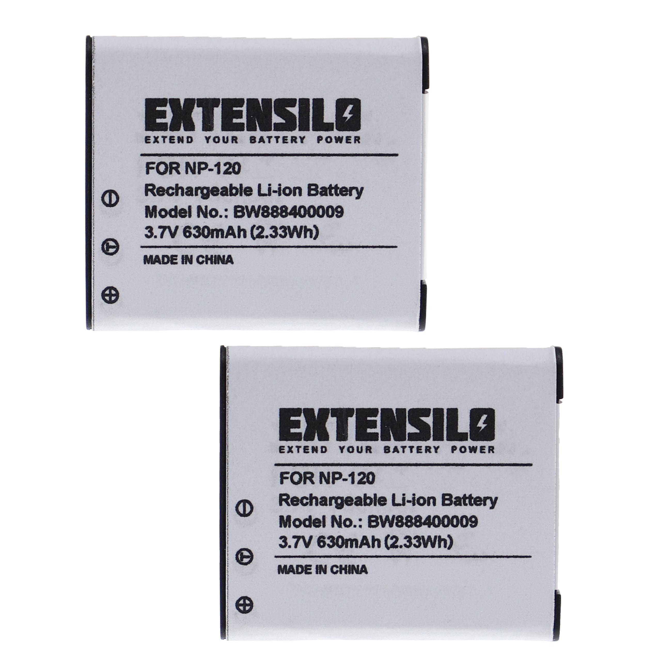 EX-S200BE, EX-S200, Kamera, Volt, EX-S200SR, EXTENSILO kompatibel EX-S200EO, EX-S200BK, - mit 630 Exilim Casio EX-ZS10 EX-S200PK, Li-Ion Akku 3.7