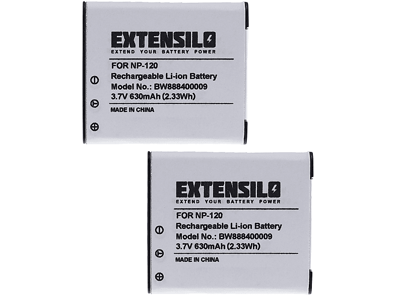 EXTENSILO kompatibel mit Casio Exilim EX-S200PK, EX-S200SR, EX-S200BE, EX-S200, EX-S200BK, EX-S200EO, EX-ZS10 Li-Ion Akku - Kamera, 3.7 Volt, 630
