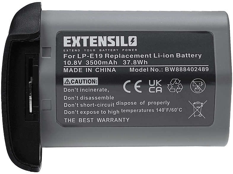 EXTENSILO Ersatz Volt, mAh 10.8 3500 Canon für Li-Ion Akku, für LP-E19