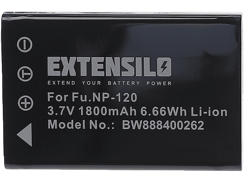 EXTENSILO Pentax 750, Li-Ion kompatibel - MX4, Optio 3.7 1800 Volt, 750Z, 555 Kamera, 450, MX, Akku mit 550,