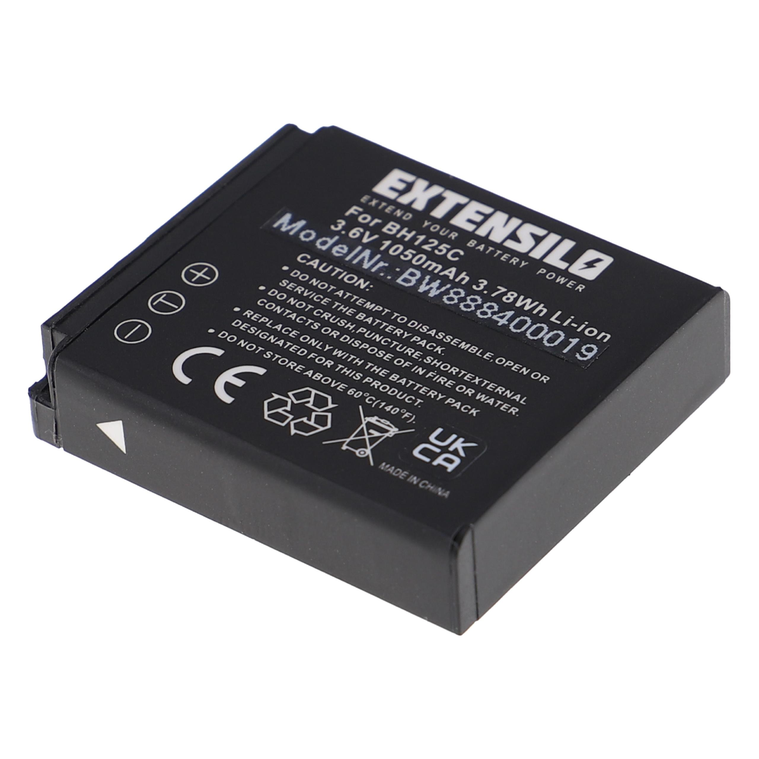 Schwarzer Ersatz-Li-Ion-Akku mit Text. Text beinhaltet 'EXTENSILO' und '3.6V 1050mAh'.