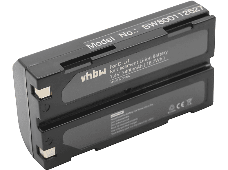VHBW kompatibel mit Techcell - Kamera, 7.4 Li-Ion Volt, PR122DG 3400 Akku