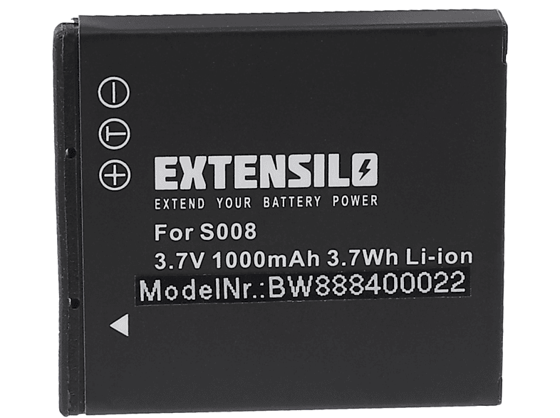 Panasonic EXTENSILO SDR-SW20EG-K, - kompatibel 1000 SDR-SW21, 3.7 SDR-SW20EG-S Akku SDR-SW20E, mit Kamera, Li-Ion Volt,