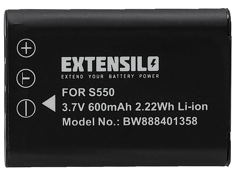 EXTENSILO Ersatz für D-Li78 - 3.7 600 Li-Ion Volt, für Pentax Akku Kamera