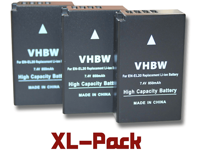 VHBW kompatibel mit Nikon Coolpix Kamera, - A, P950 P1000, Volt, Li-Ion 850 Akku 7.4