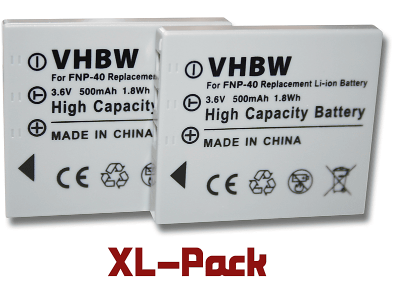 VHBW kompatibel mit Rollei XS-10 in touch, DB60 Li-Ion Akku - Kamera, 3.6 Volt, 500