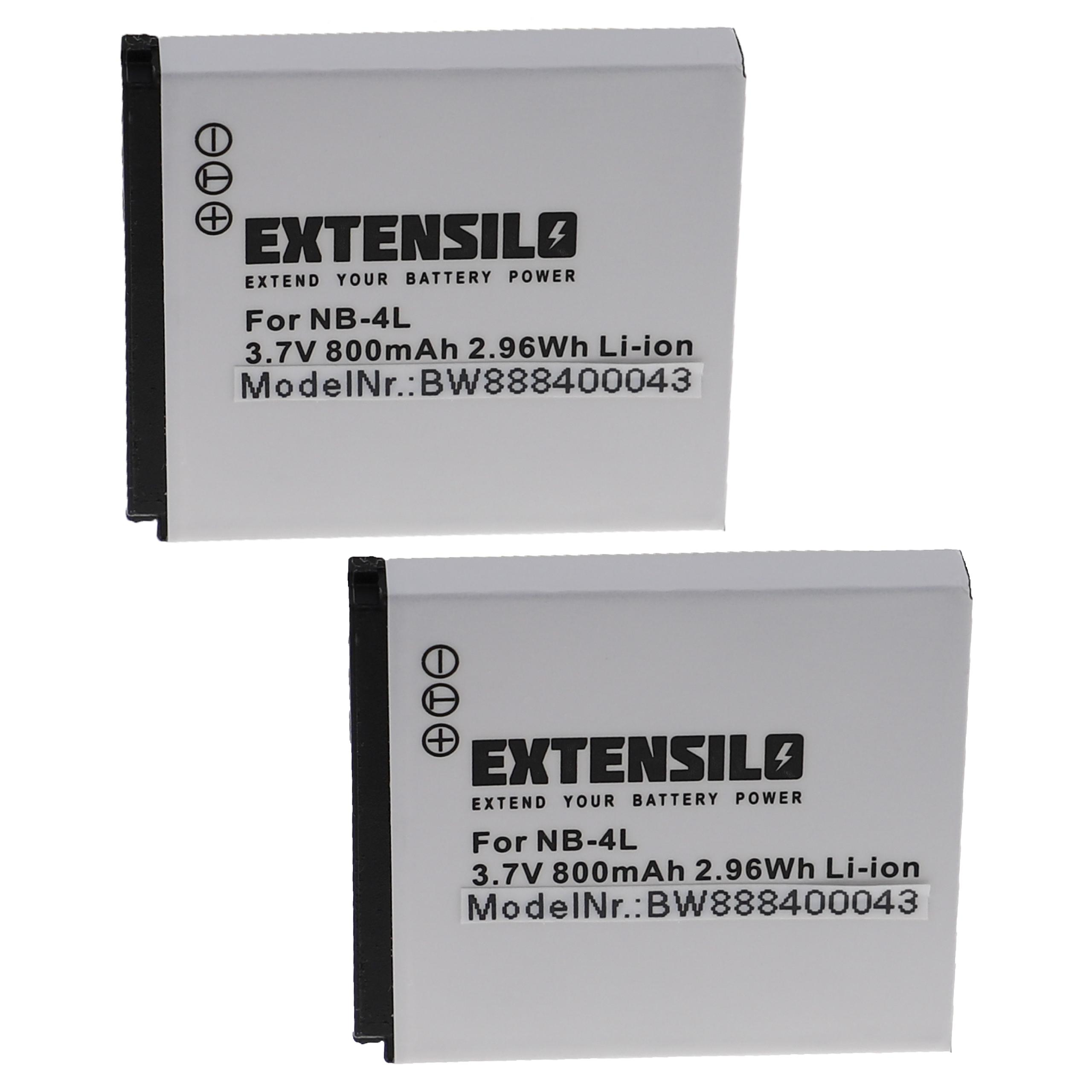 EXTENSILO kompatibel IS, 220HS, Ixus 120 230HS, 255 800 Li-Ion HS, Volt, Akku 110 30 is, 130, HS, mit 117 Canon Kamera, 115 HS, Digital - 3.7 40