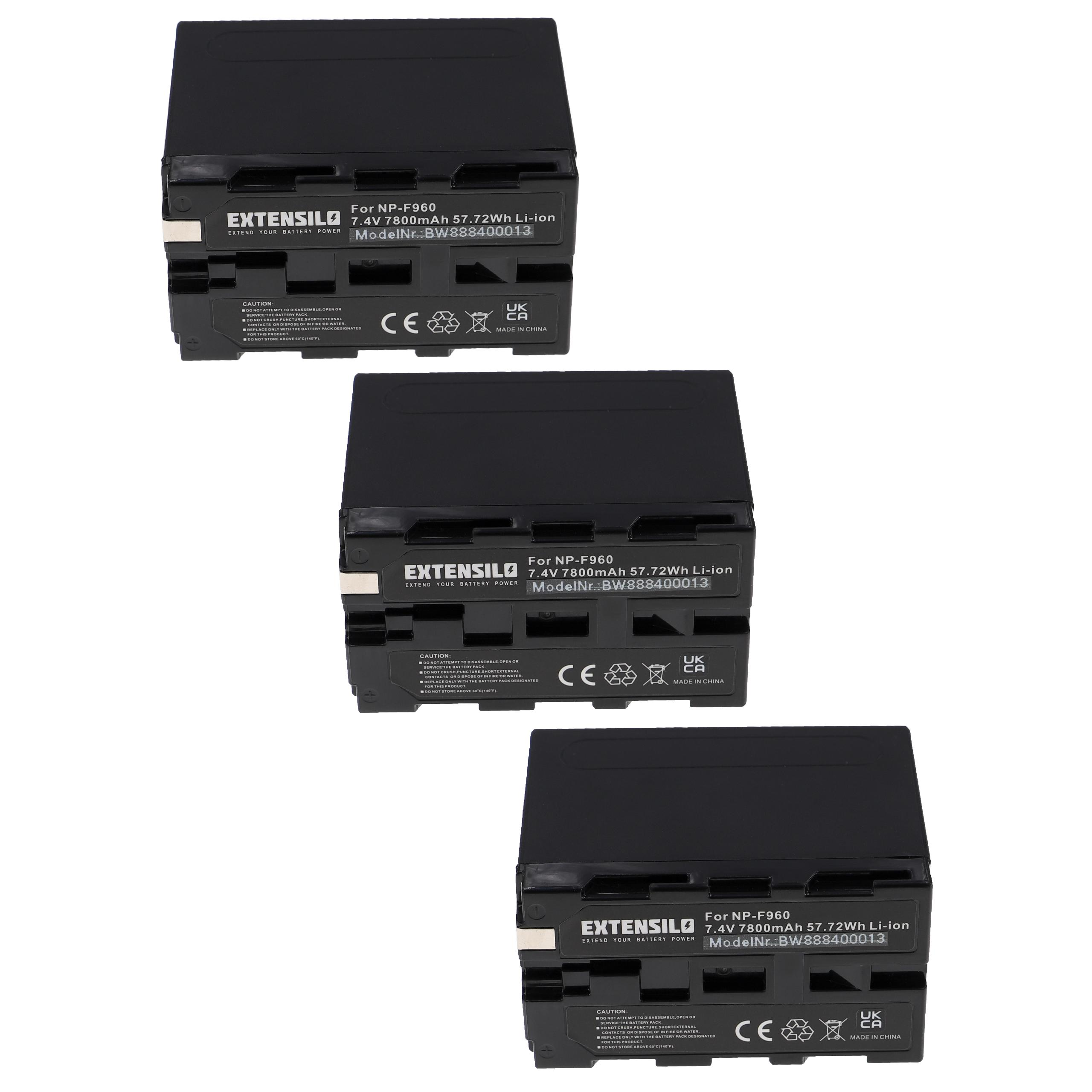DCR-TV900, 7800 MiniDV Akku EXTENSILO kompatibel DCR-VX2100, DCR-VX70, DCR-VX2000, Kamera, - mit DCR-TV900E, 7.4 Li-Ion DCR-TRV900 Volt, Sony