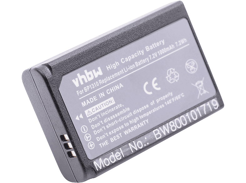 VHBW kompatibel mit Samsung NX10, 7.2 Kamera, NX5, NX20 - NX100, Li-Ion Akku Volt, NX11, 1000