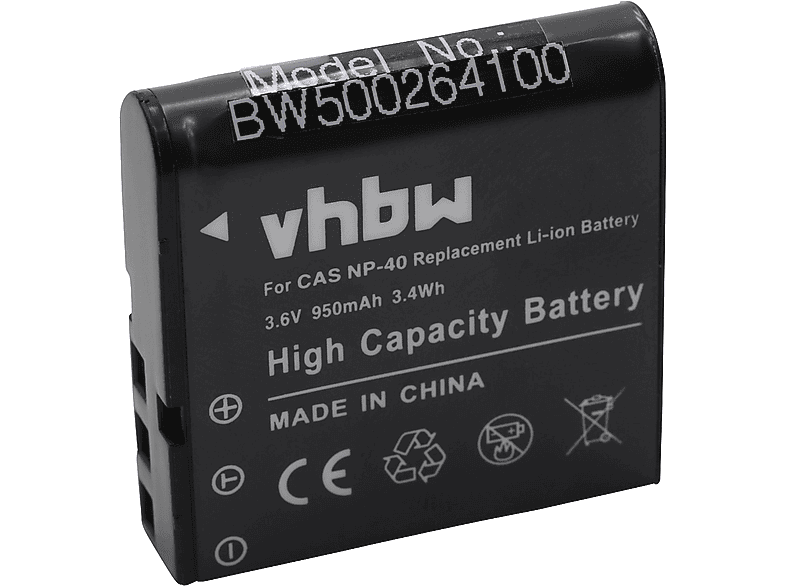 3.6 VHBW Volt, für 950 Kamera, - Li-Ion für Ersatz NP-40 Casio Akku