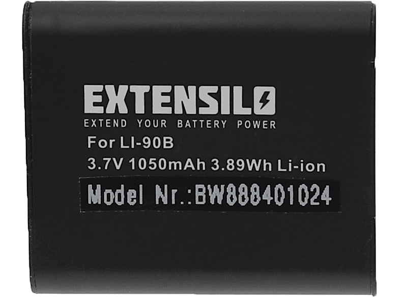 Li-Ion Ersatz Li-90B - für 3.7 für Akku 1050 Olympus EXTENSILO Li-92B, Kamera, Volt,