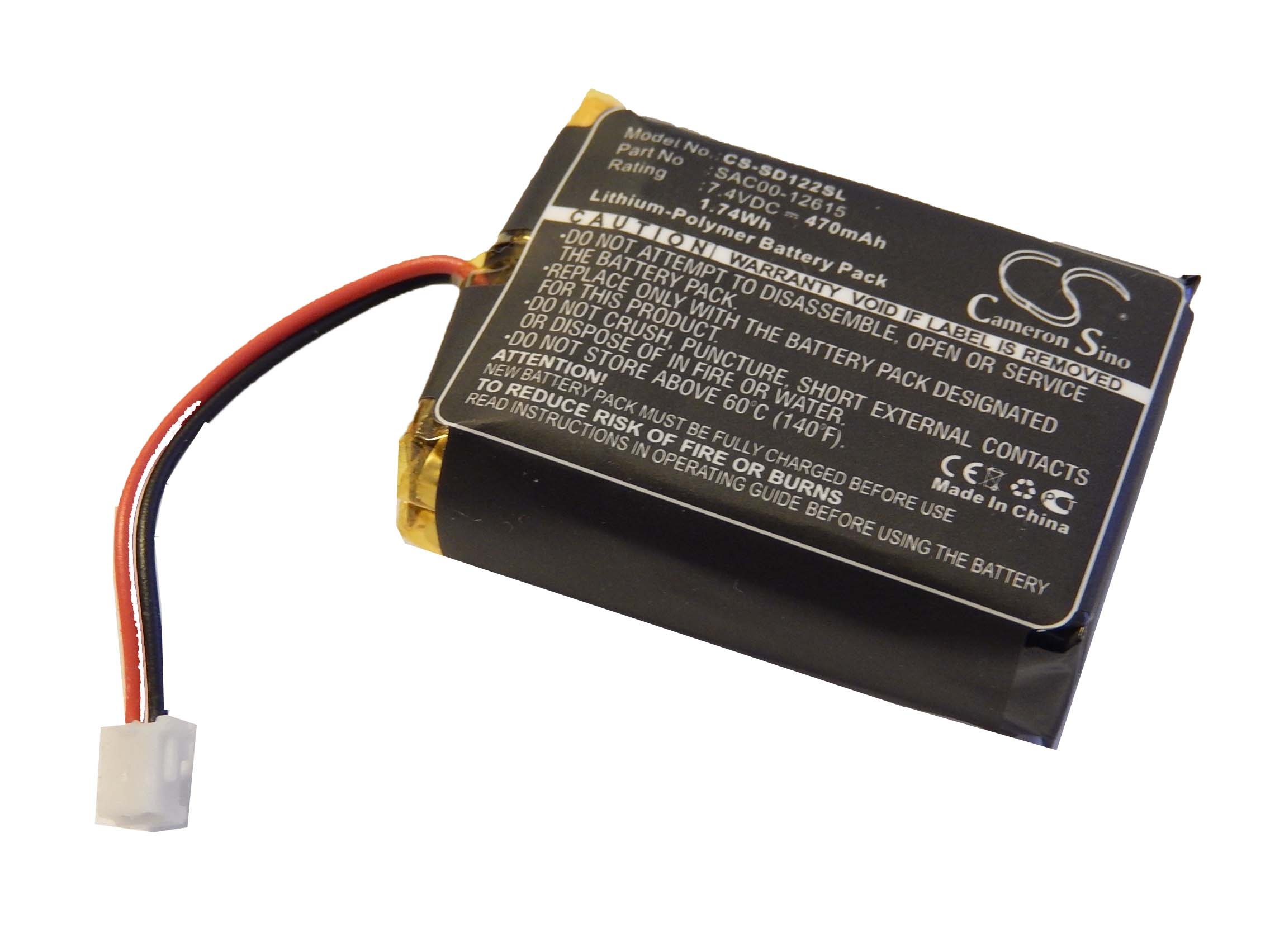 Volt, Li-Polymer SportDog kompatibel - Hundehalsband, SD-1225 mit VHBW 7.4 Transmitter Akku 470