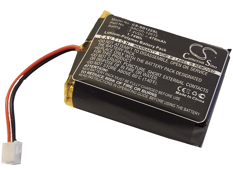 VHBW kompatibel mit SportDog SD-1225 Transmitter Li-Polymer Akku - Hundehalsband, 7.4 Volt, 470