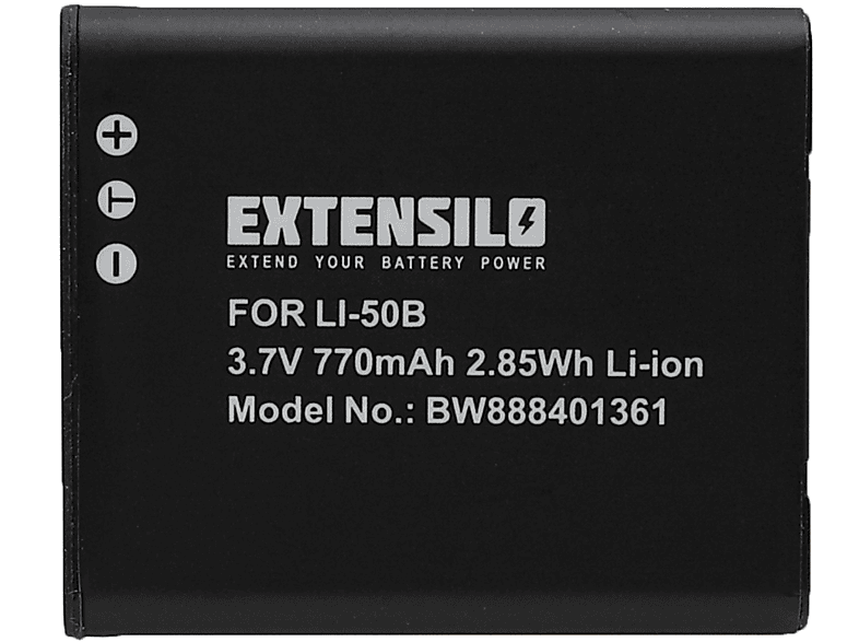 EXTENSILO kompatibel mit Casio Exilim EX-TR100, Exilim EX-TR150, Exilim EX-TR200, Exilim EX-TR300, GZE-1 Li-Ion Akku - Kamera, 3.7 Volt, 770
