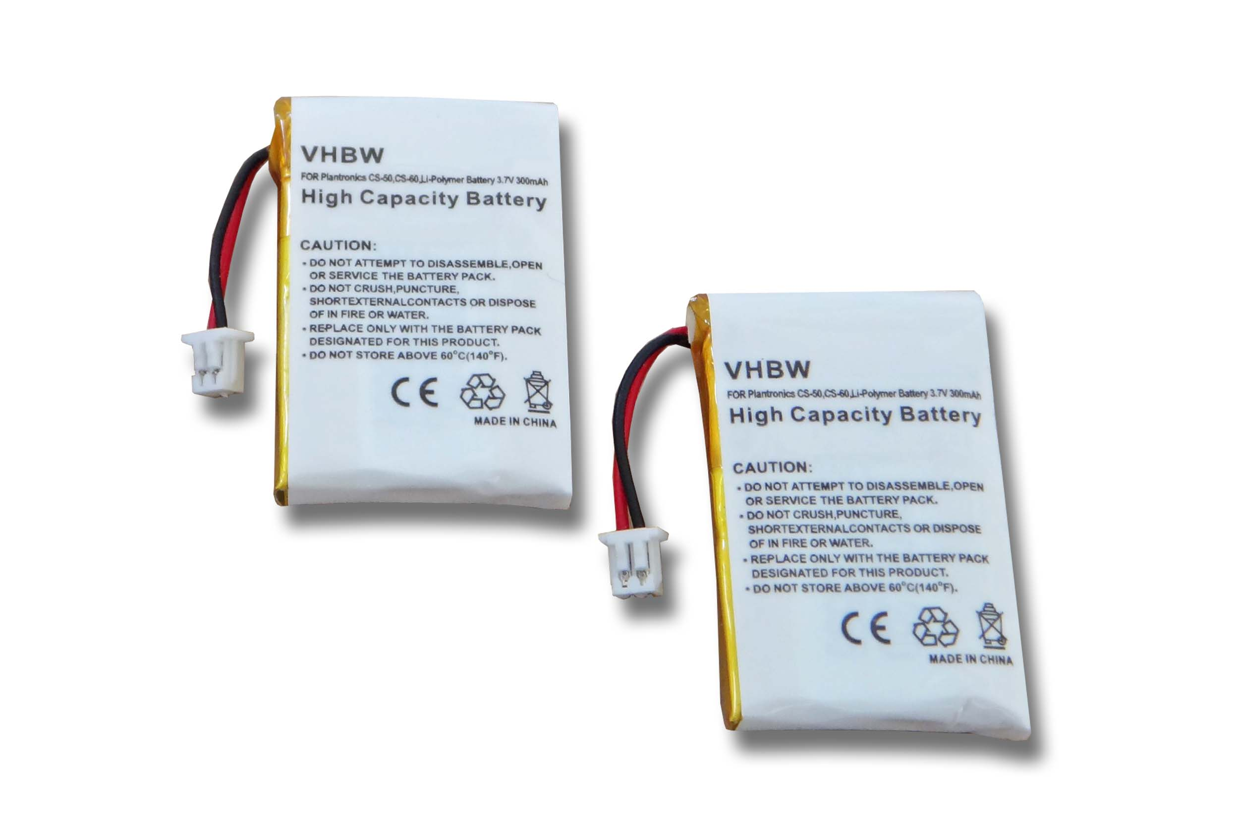 VHBW kompatibel mit Plantronics W710, Lifter, HL10 Li-Polymer CS60, PL-64399-01, Akku Headset, Volt, W720, - CS65, 300 3.7 SC60