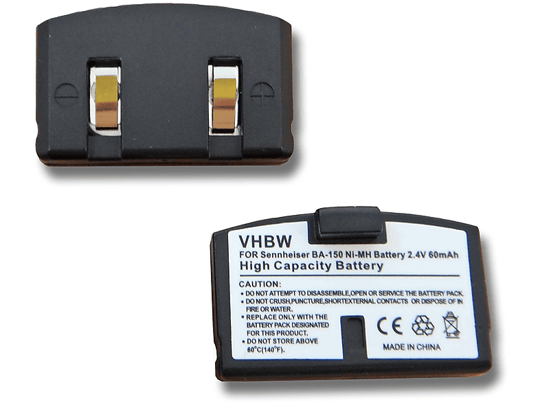 VHBW kompatibel mit Sennheiser NiMH Headset, RI IS300 8-9, 150, IS380, - HDR 250, HDR RI Volt, IS150, 60 80, 85, 2.4 Akku HDR