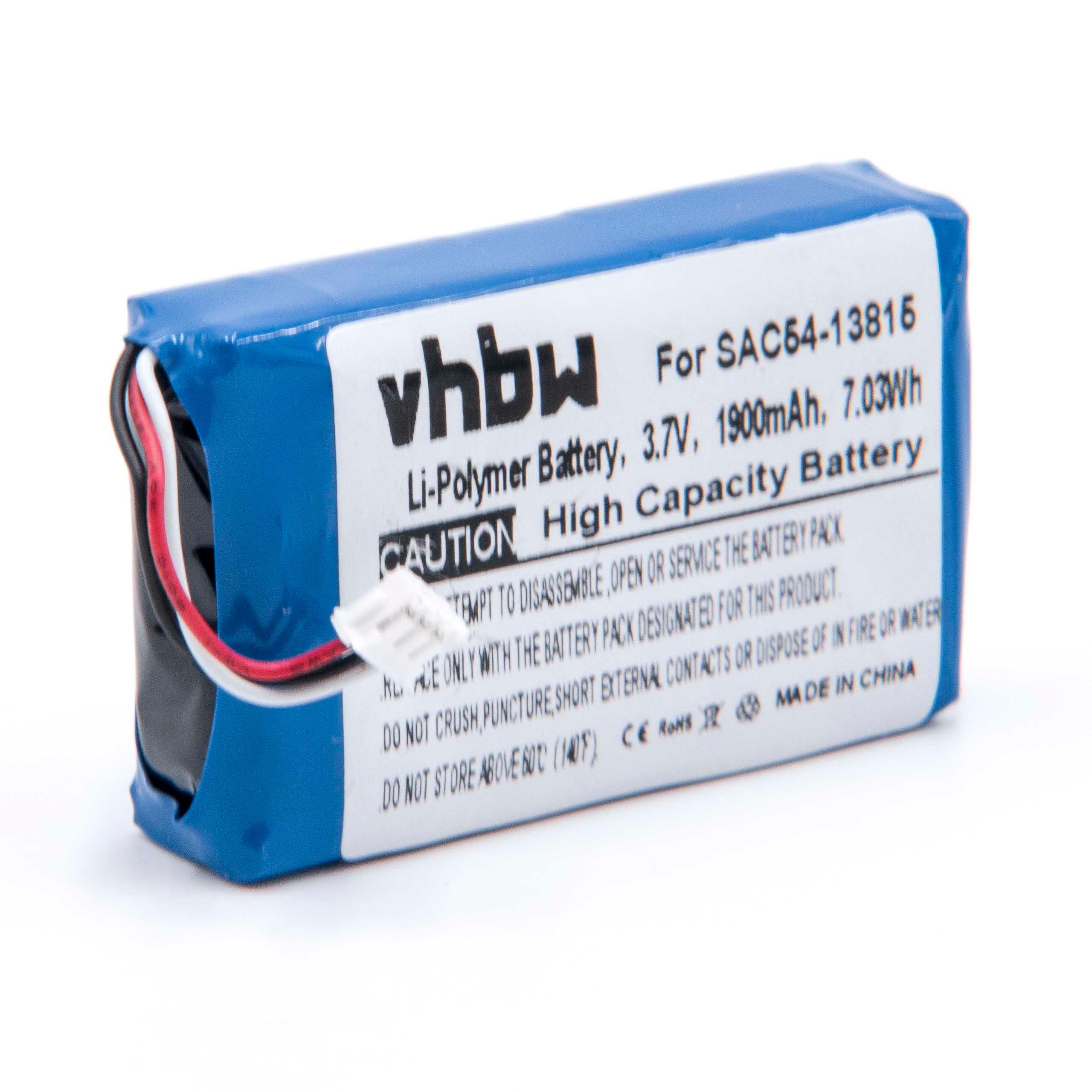 VHBW kompatibel mit SportDog Li-Polymer Volt, Tracking 1.0 GPS - TEK Collar TEK GPS 1900 Dog 3.7 Akku Transmitter, Hundehalsband, 1.5