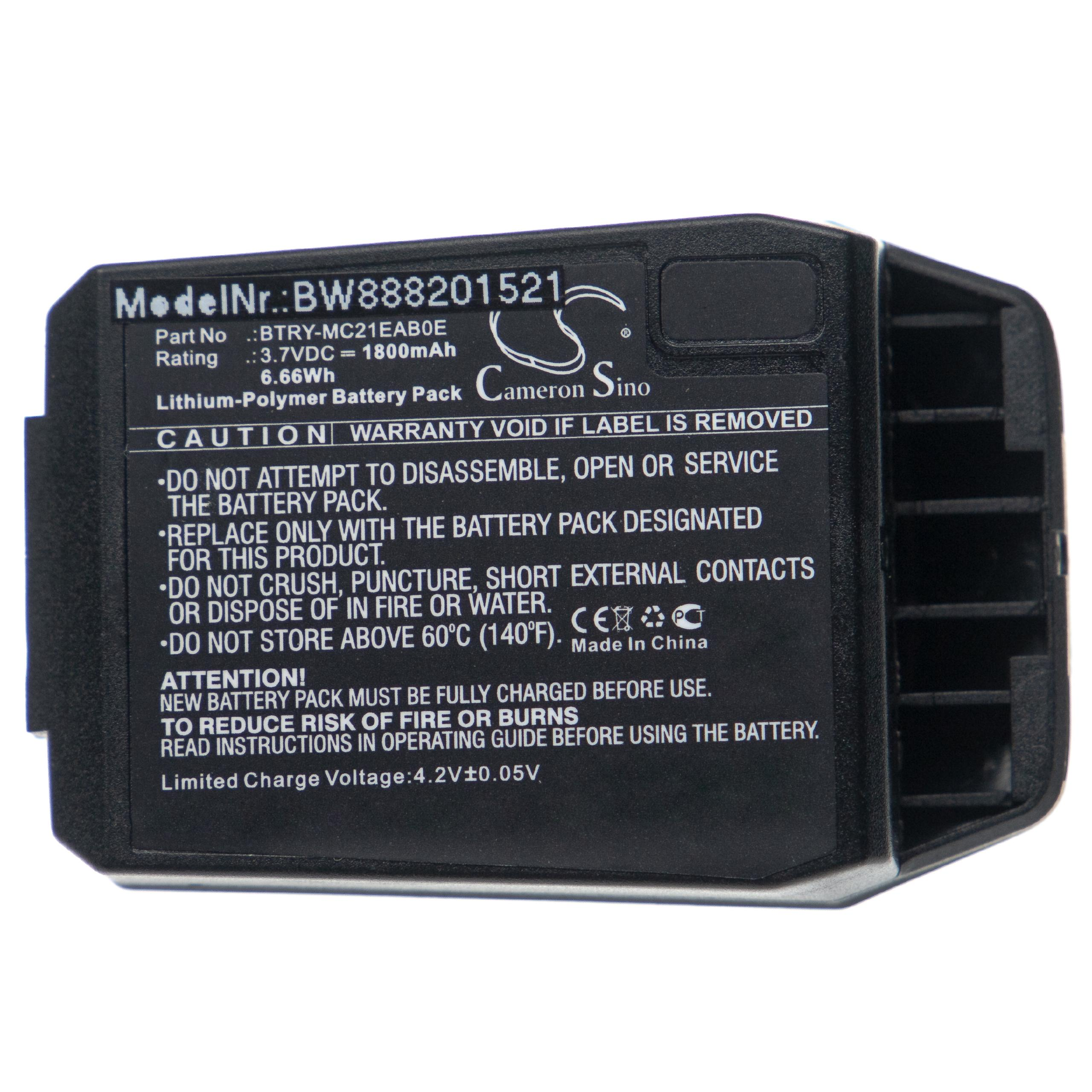 VHBW kompatibel mit Motorola MC21, Volt, Handheld, MC2100 MC2180, 1800 Akku - Li-Polymer 3.7