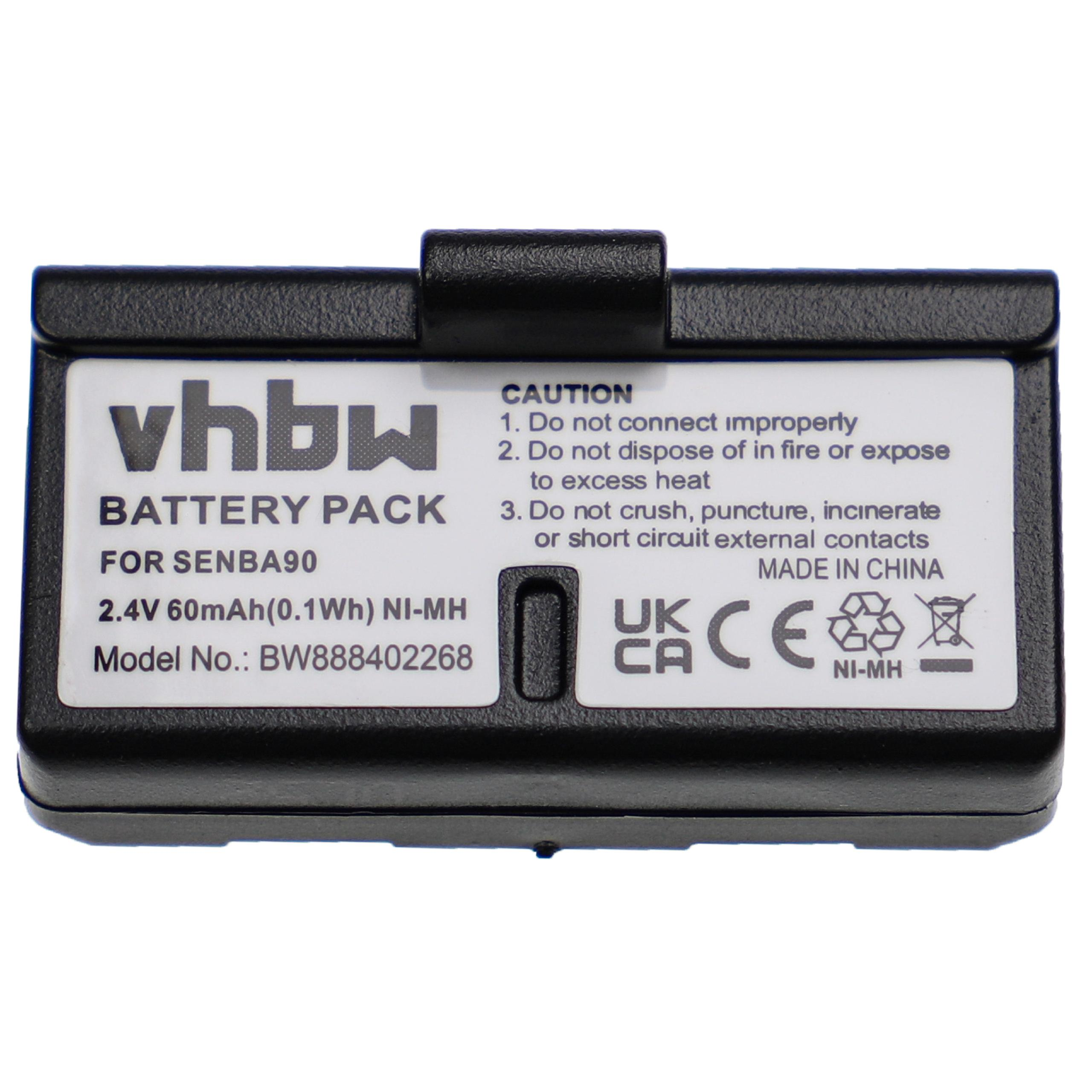 VHBW kompatibel mit NiMH Volt, Sennheiser HDI1029-PLL8, 550, 60 490, HDI Headset, HDI1029-PLL16 Akku 2.4 HDI1029-PLL8/16, - HDI