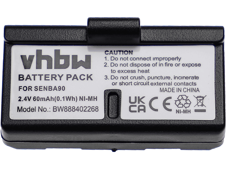 VHBW kompatibel mit Sennheiser 60 H200 NiMH Volt, A1, 2.4 Audioport H100 A100A, Akku HDI452-P, H200, HDI1029, - HDE1030, Headset
