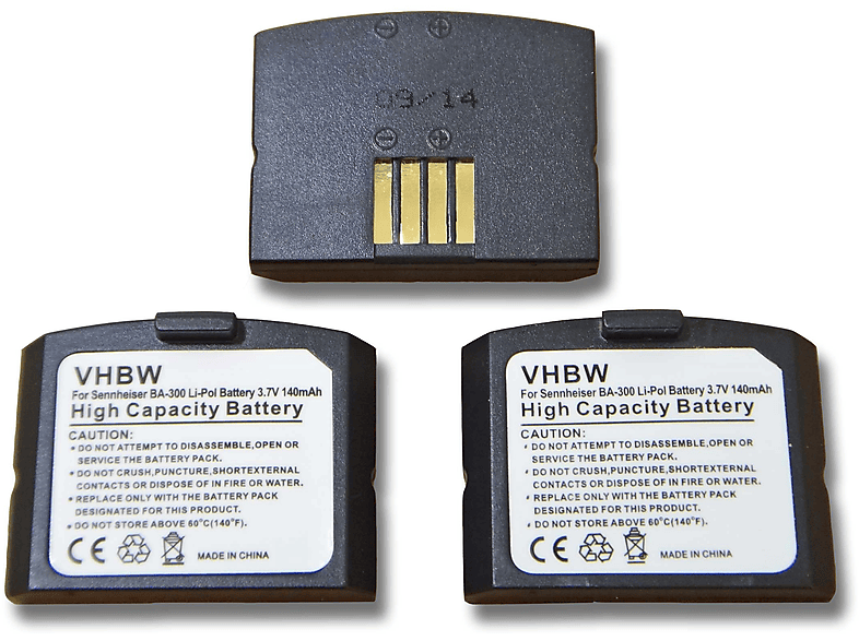 VHBW kompatibel mit Sennheiser RI 830, EKI 830, IS 410, RI 410, HDI 830, IS 410TV Li-Polymer Akku - Headset, 3.7 Volt, 140