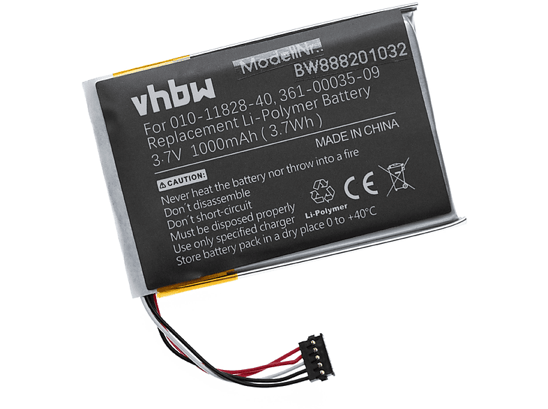 VHBW kompatibel mit Garmin T 5 mini, TT 15 mini Li-Polymer Akku - Hundehalsband, 3.7 Volt, 1000