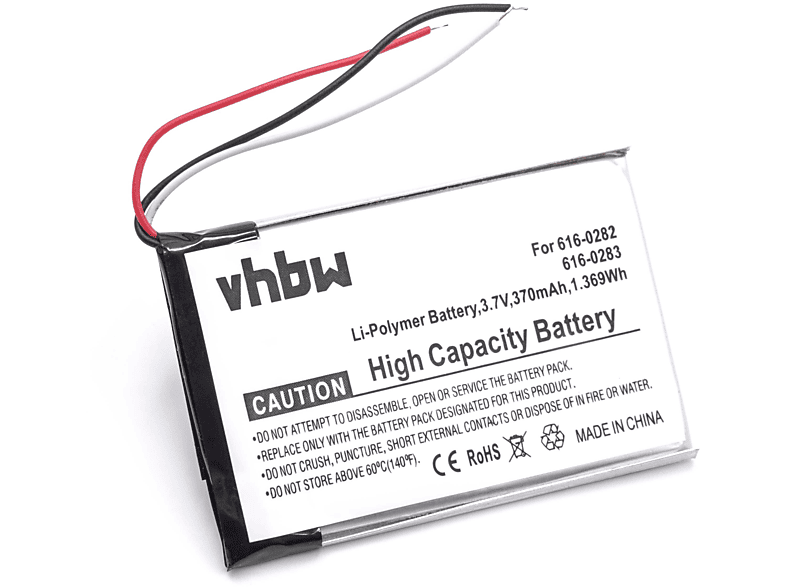 VHBW kompatibel 400 Li-Polymer Volt, MA004LL 3.7 Apple MP3, 4G - mit Akku iPod Nano