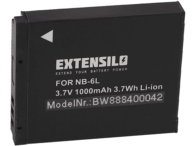 Ersatz NB-6L Akku, Li-Ion für 3.7 für EXTENSILO mAh Canon Volt, 1000