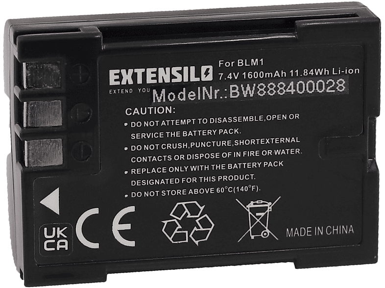 EXTENSILO kompatibel mit Olympus E-30, E-300, E-330, E-510, E-1, E-3, E-500, E-520 Li-Ion Akku - Kamera, 7.4 Volt, 1600