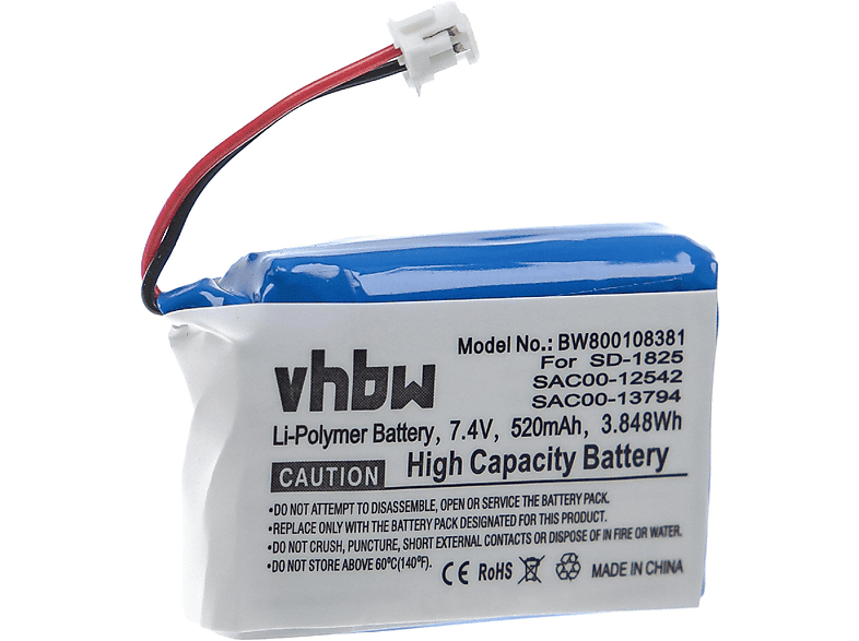 VHBW kompatibel - mit ST-101SH Volt, SportDog Akku Li-Polymer Hundehalsband, 7.4 520