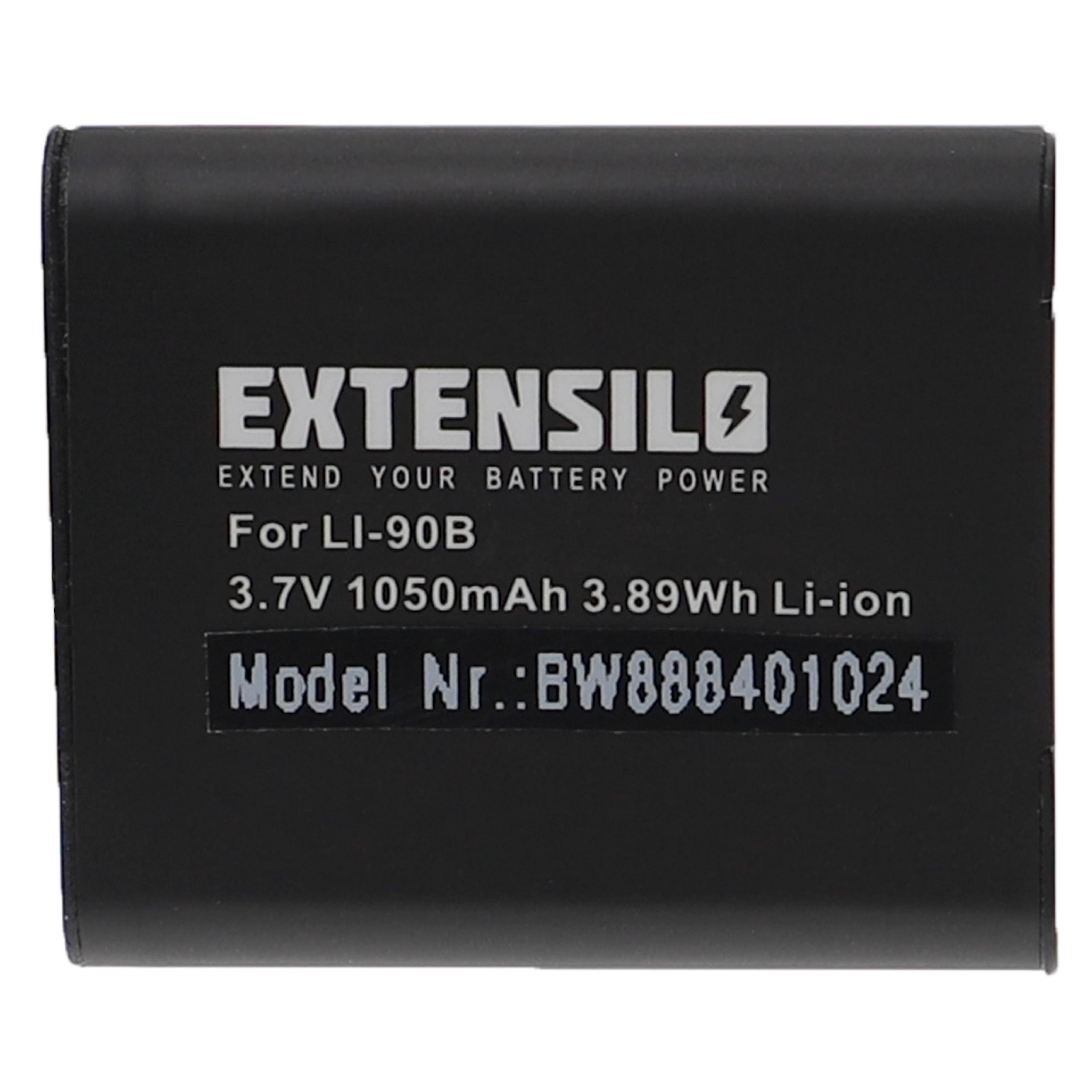 EXTENSILO kompatibel mit Olympus Li-Ion iHS, XZ-2 Volt, - XZ-2 Akku 1050 Stylus Kamera, 3.7