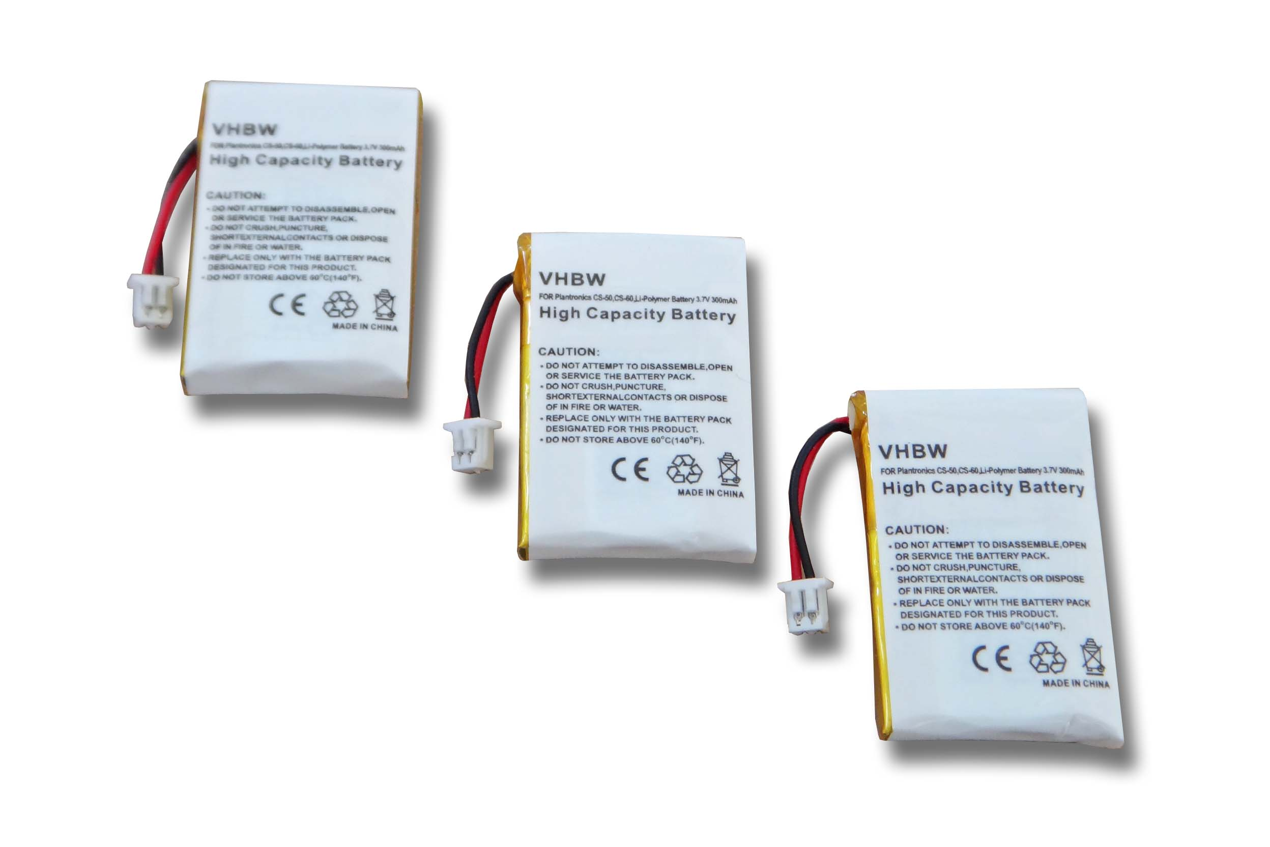 VHBW kompatibel mit Plantronics Li-Polymer 3.7 Volt, Supraplus Headset, CS351N, Akku 300 CS361N 
