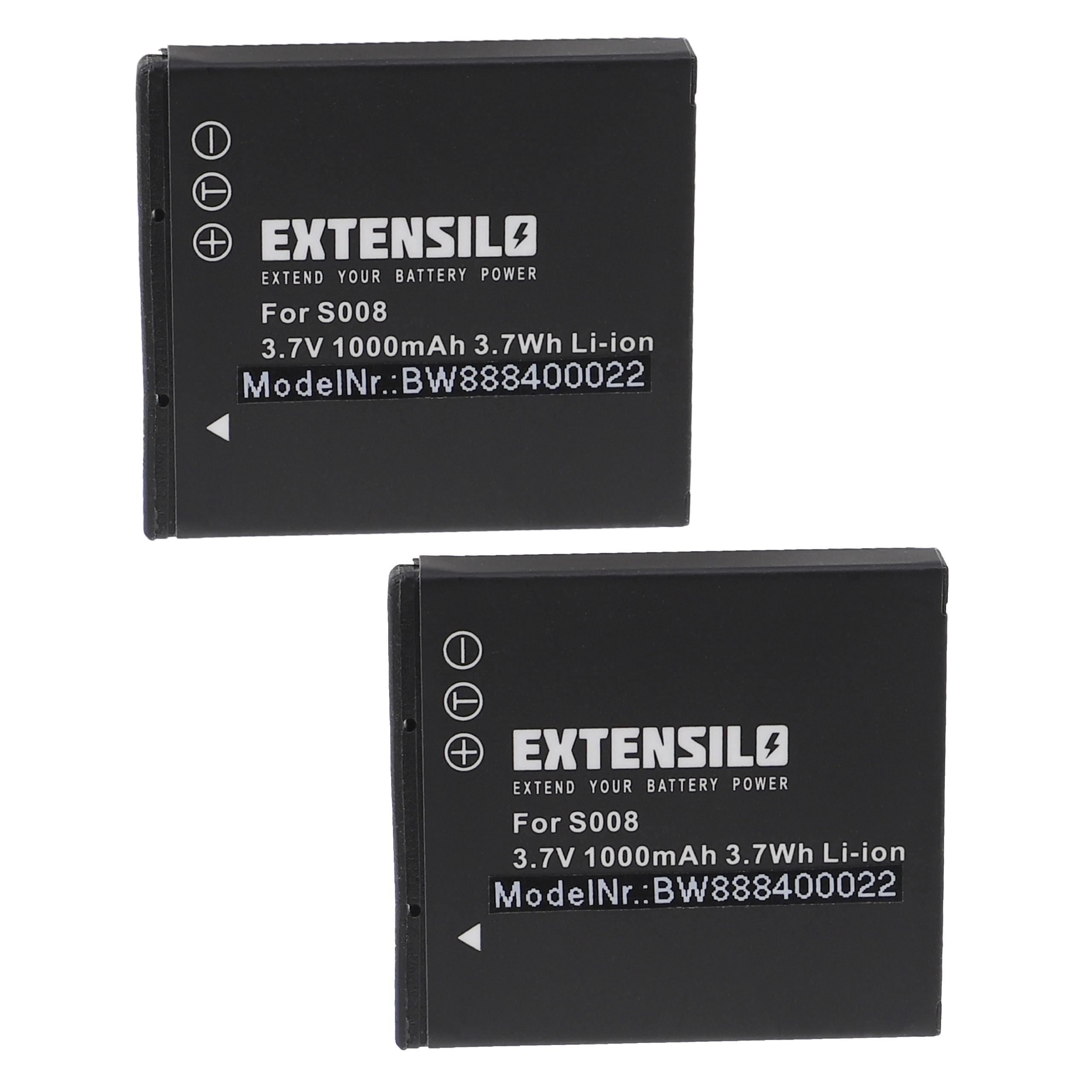 kompatibel EXTENSILO Volt, CX2, - Ricoh CX1 mit 1000 Kamera, 3.7 Akku Li-Ion