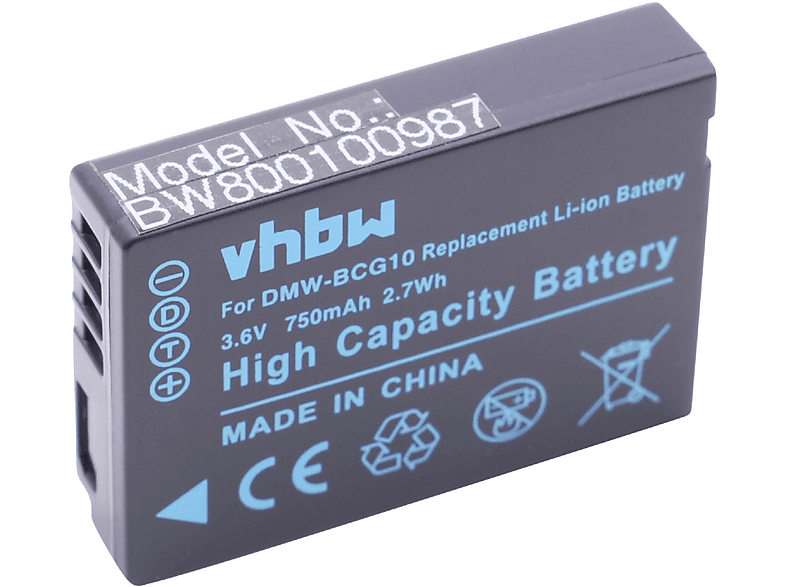 VHBW kompatibel mit 30, 20, 3.6 40 Leica - Volt, V-Lux 750 Kamera, Akku Li-Ion