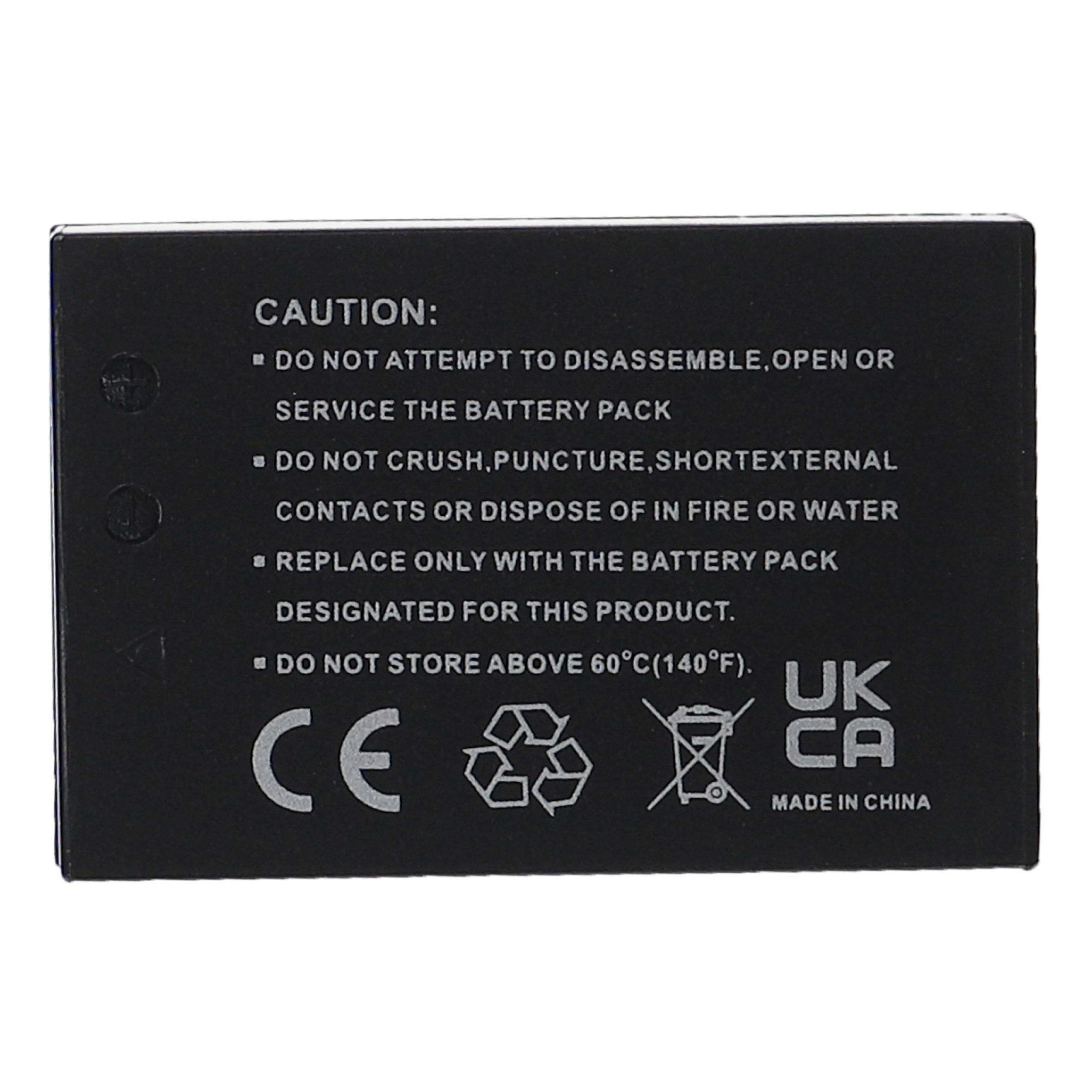 Schwarze Batterie mit Warnhinweisen und Symbolen. Weißer Hintergrund.