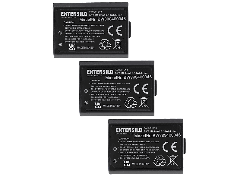 Extensilo Ersatz für Canon LP-E8 für Kamera (1140 mAh, 7,4 V, Li-Ion