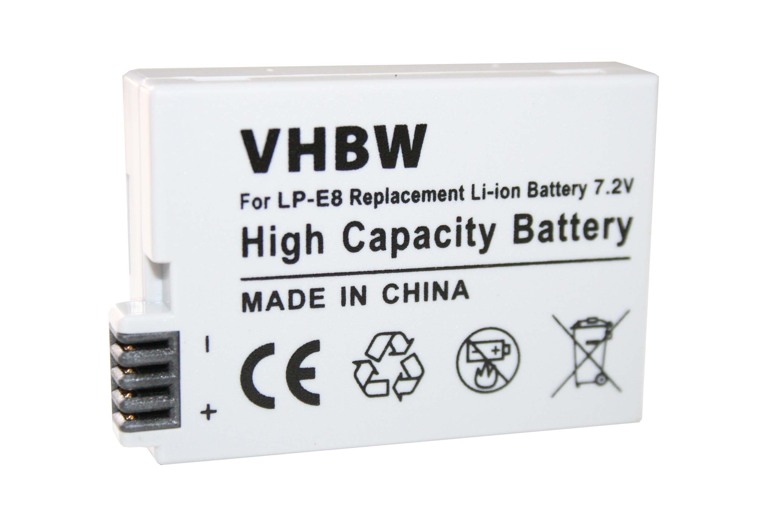 VHBW Ersatz für Kamera, Volt, 900 - Akku 7.2 Li-Ion LP-E8 Canon für