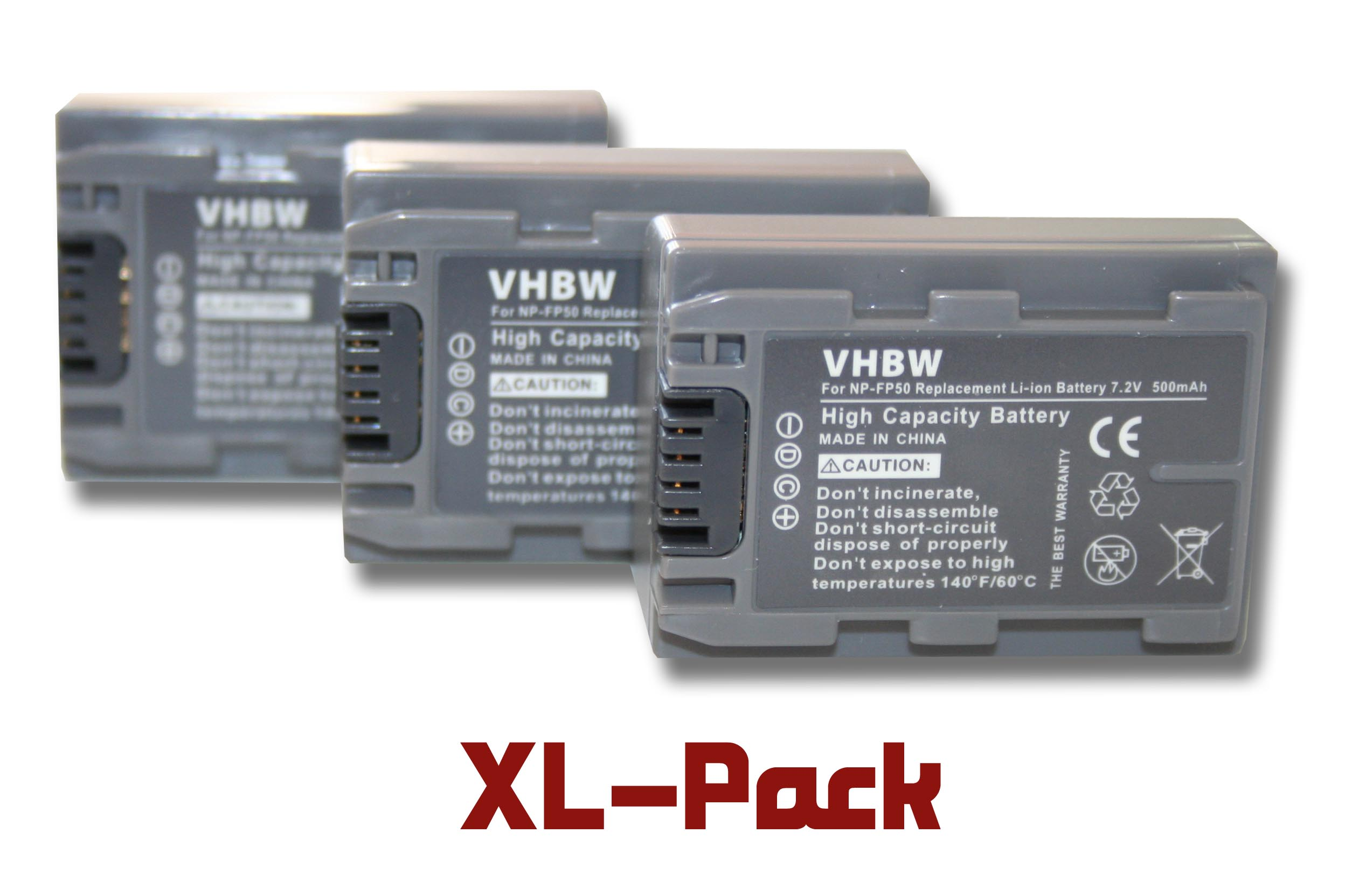 VHBW kompatibel mit Sony DCR-DVD105E, Volt, DCR-DVD202, 500 7.2 - Akku DCR-DVD105 DCR-DVD202E, Li-Ion DCR-DVD Serie Videokamera