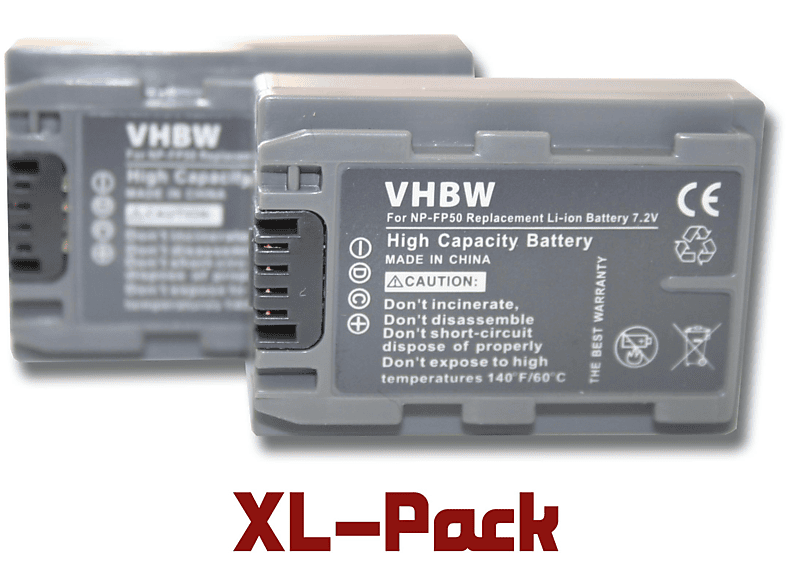 VHBW kompatibel mit Li-Ion Akku Serie DCR-DVD - 500 DCR-DVD505E Sony 7.2 Videokamera, DCR-DVD405E, Volt, DCR-DVD405, DCR-DVD505