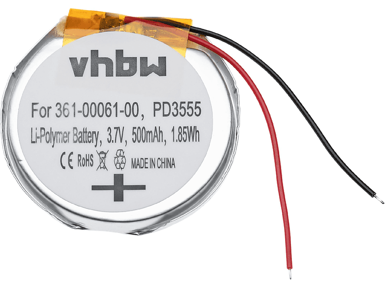 VHBW Ersatz für Smartwatch, 3.7 Volt, Li-Polymer 361-00061-00, Akku PD3555w, Garmin PD3555 500 - für