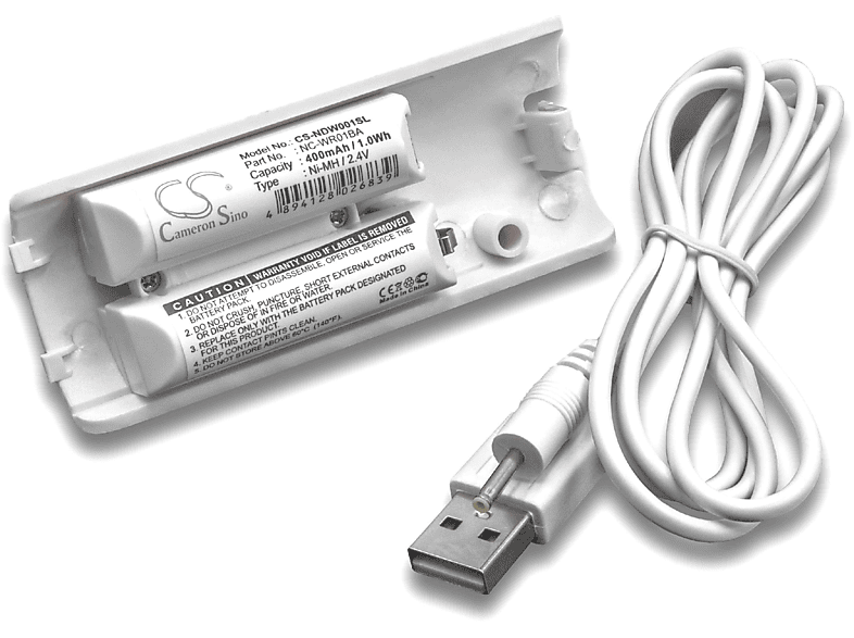 VHBW kompatibel mit Nintendo Wii Controller, Remote Plus NiMH Akku - Spielekonsole, 2.4 Volt, 400