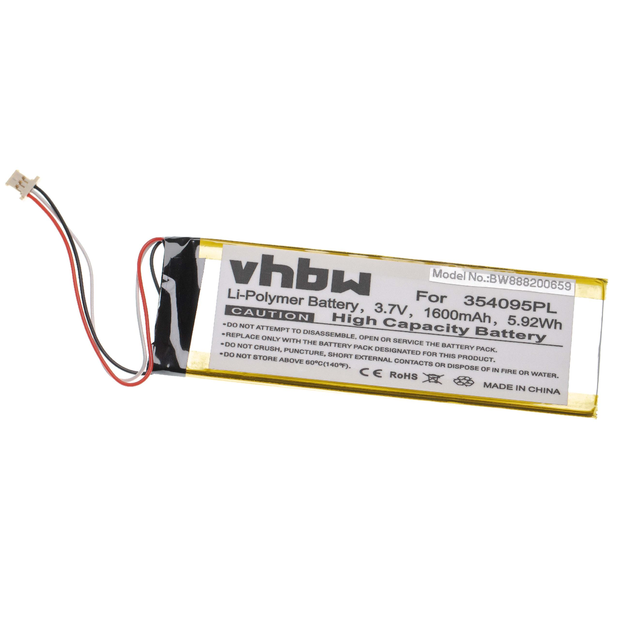 1600 VHBW mAh 3.7 Ersatz für Akku, Volt, SR3840100 Becker Li-Polymer für