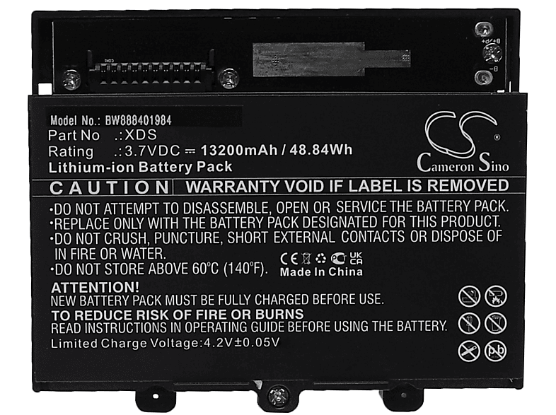 VHBW kompatibel mit PeakTech P 1375 Li-Ion Akku - Messgerät, 3.7 Volt, 13200