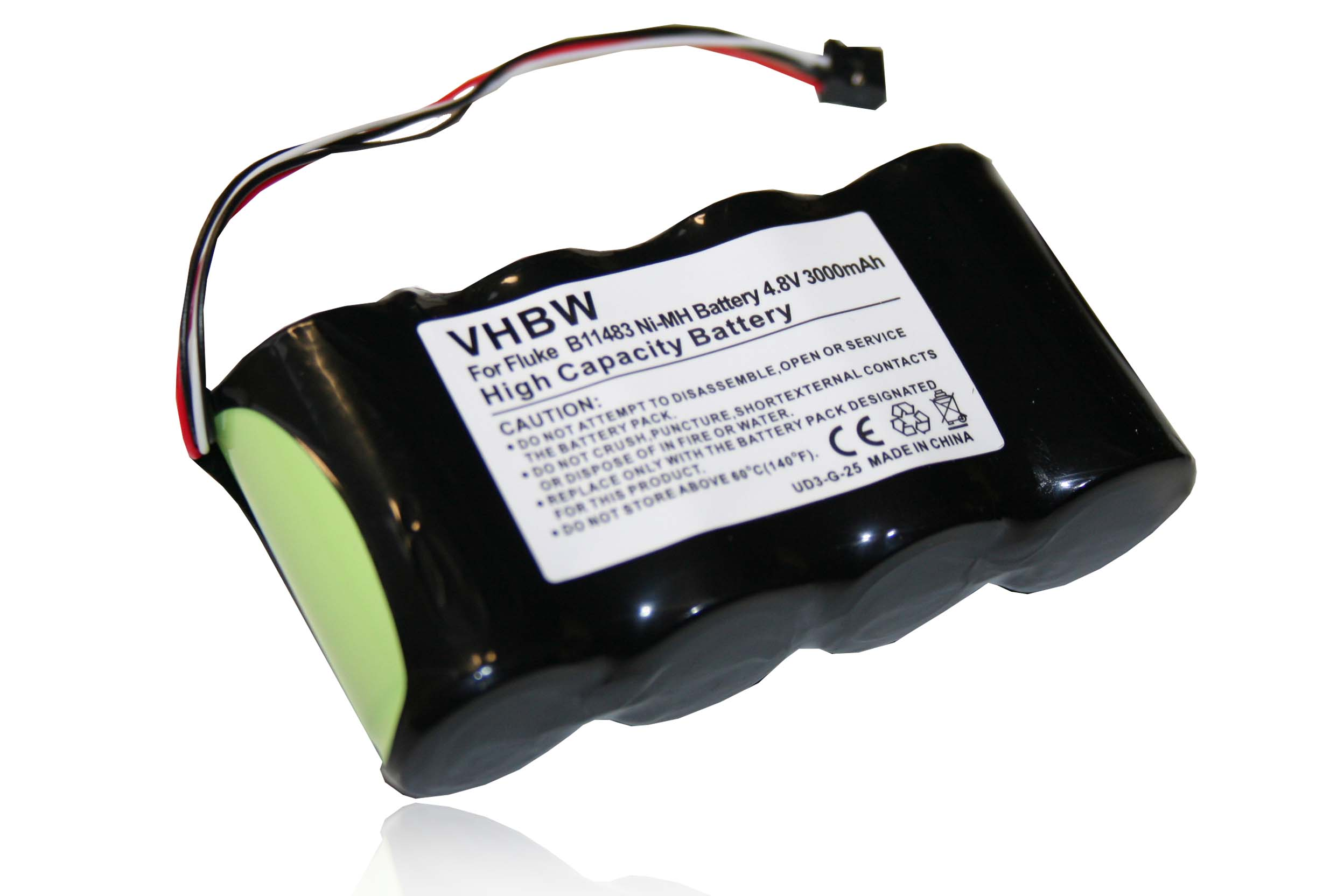 VHBW Ersatz für Fluke B11483 Akku für NiMH BP120, 3000 Volt, 4.8 - BP120MH, Messgerät