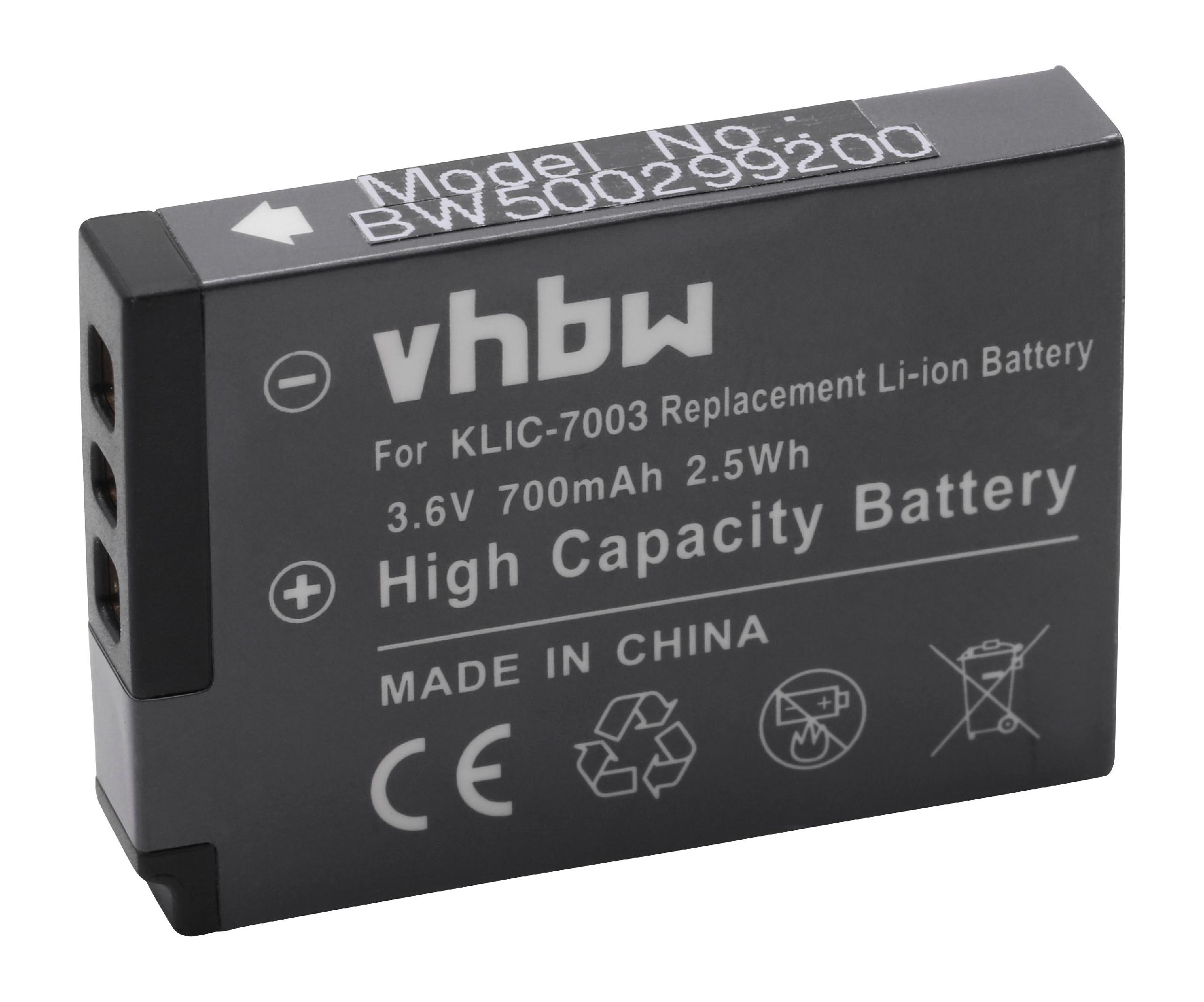 VHBW kompatibel mit Kodak Li-Ion Z950 - 700 V1003, Akku M381, V803, 3.6 Volt, Kamera, EasyShare M420, M380