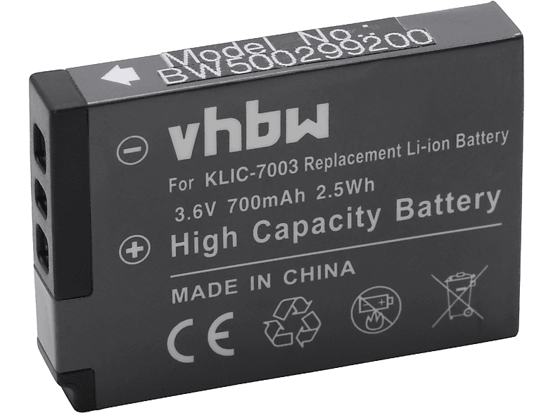 VHBW kompatibel mit Kodak Li-Ion Z950 - 700 V1003, Akku M381, V803, 3.6 Volt, Kamera, EasyShare M420, M380
