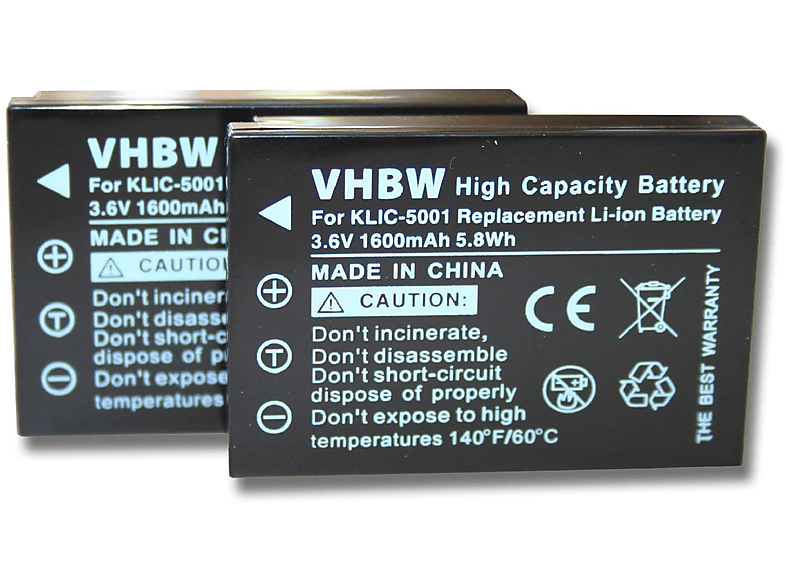 VHBW kompatibel mit Icom IC-P7A, IC-P7, IC-E7 Li-Ion Akku - Kamera, 3.6 Volt, 1600